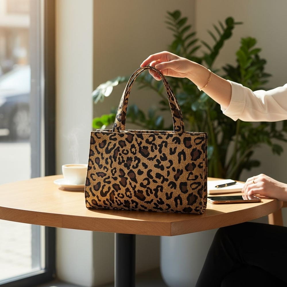Bechamel Cheetah Print Handbag